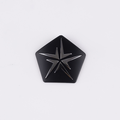 Kleines Logo Edelstahl-Metalletikett mit selbstklebendem Rückklebstoff OEM-Installation